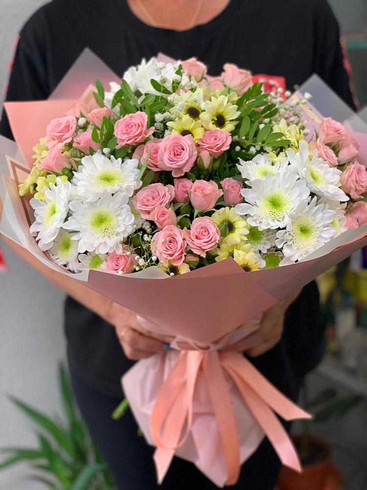 Букет цветов из: Розы и Хризантемы в Дубовке Ставропольского края