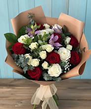 Букет цветов из:  Розы и Альстромерии #REPLACE_PRED# Дубовке Ставропольского края