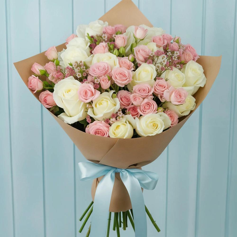 Букет цветов из: Розы в Дубовке Ставропольского края