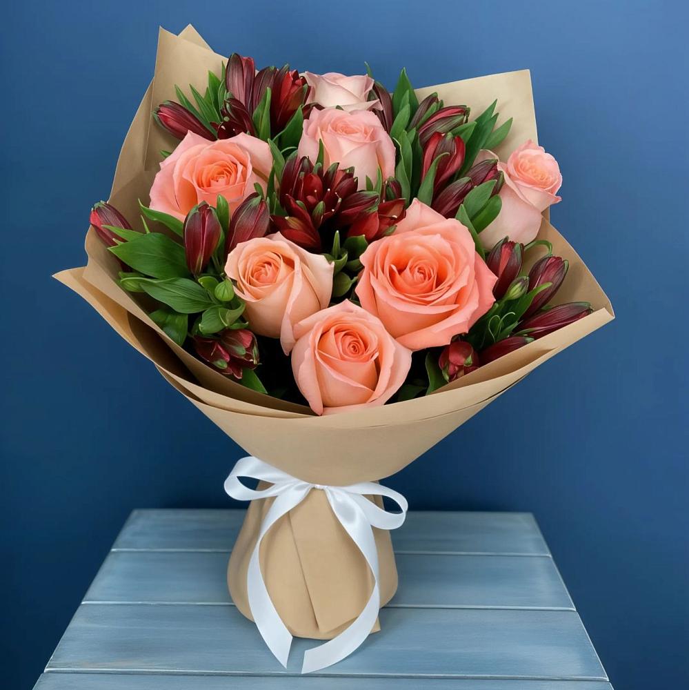 Букет цветов из: Розы и Альстромерии в Дубовке Ставропольского края