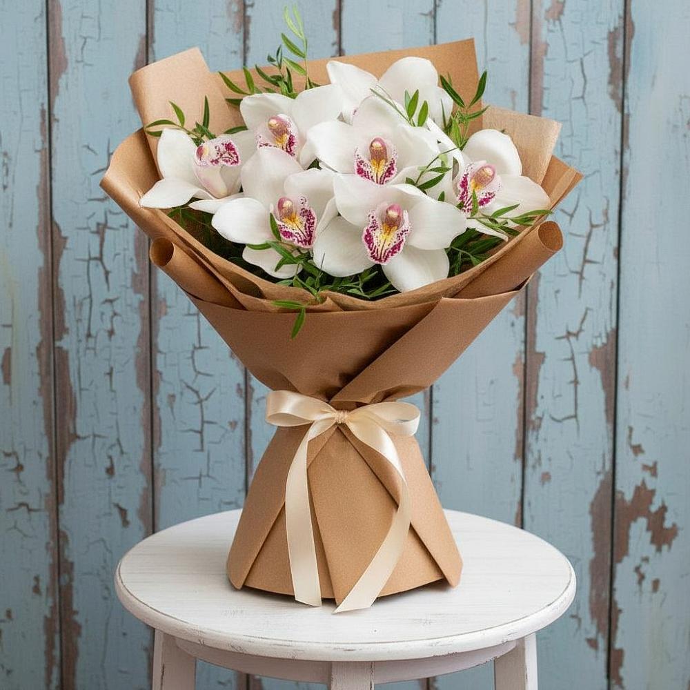 Букет цветов из: Орхидеи и Розы в Дубовке Ставропольского края
