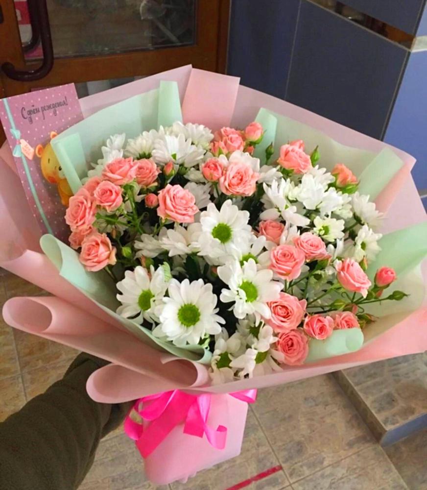 Букет цветов из: Розы и Хризантемы в Дубовке Ставропольского края