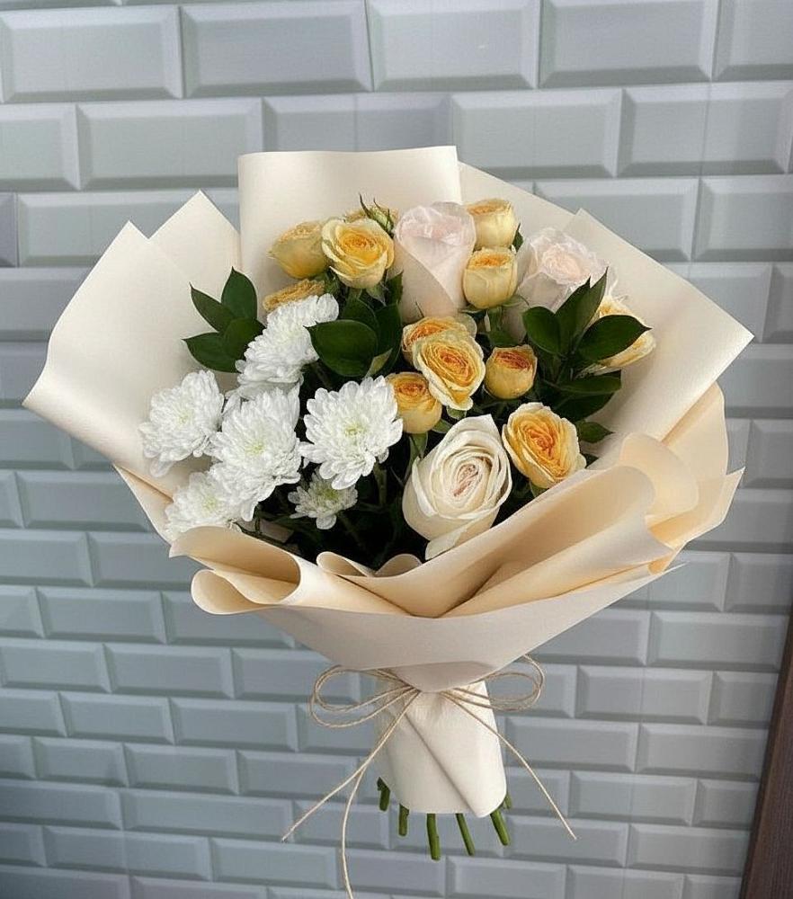 Букет цветов из: Розы и Хризантемы в Дубовке Ставропольского края