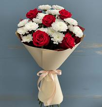 Букет цветов из:  Розы и Хризантемы в Дубовке Ставропольского края