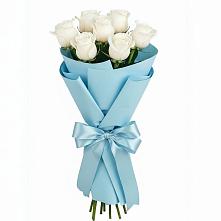 Букет 7 белых роз Проуд в Дубовке Ставропольского края