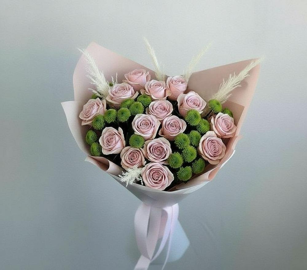 Букет цветов из: Розы и Хризантемы в Дубовке Ставропольского края