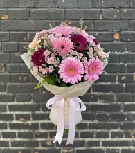 Букет цветов из:  Герберы и Хризантемы в Дубовке Ставропольского края