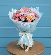 Букет цветов из:  Хризантемы и Розы в Дубовке Ставропольского края